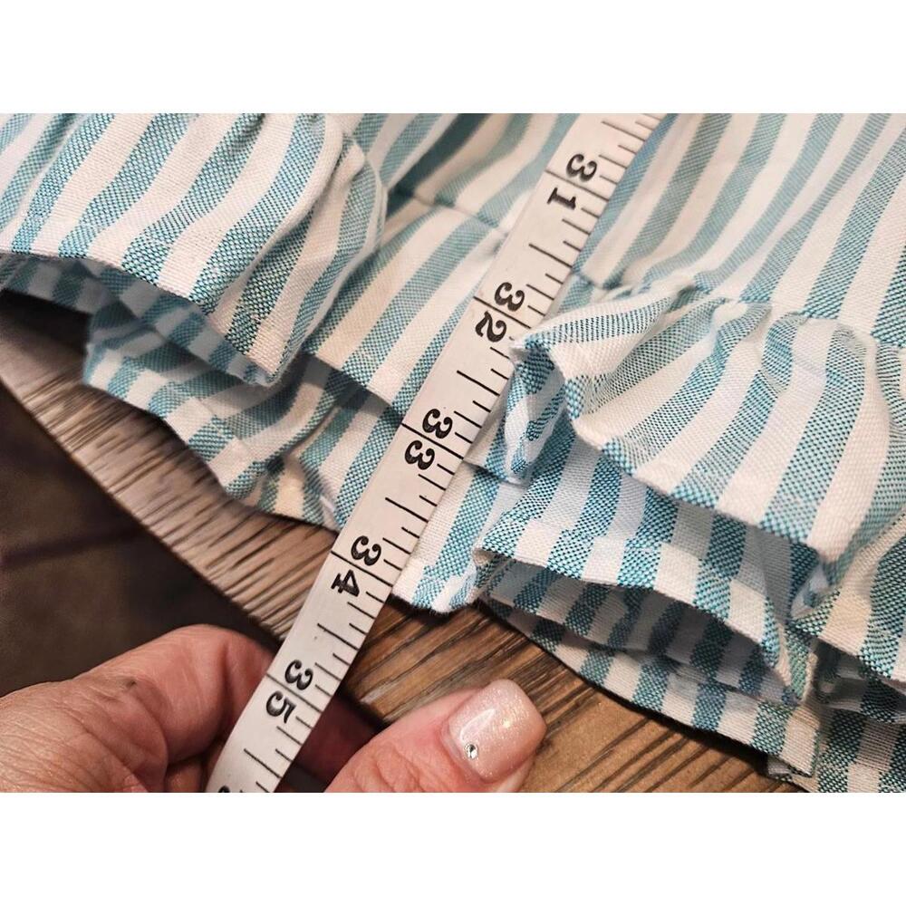 BiBi Oversized Striped Puff Sleeve Tiered Dress - Picture 9 of 9